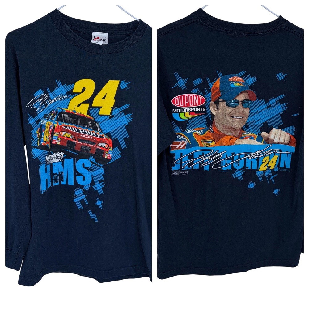 Y2K Chase Authentics Double Sided Jeff Gordon Graphic Long Sleeve T Shirt Med